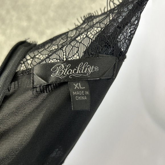 Blacklist by Lip Service XL 38" Black Slip Dress BabyDoll Whimsigoth Fairy VTG - Picture 9 of 16